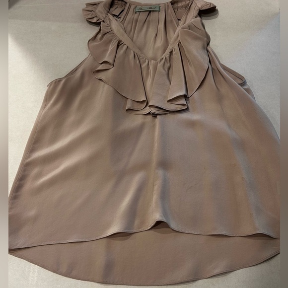 Geren Ford Pale Lavender Sleeveless Silk Ruffle Blouse‎ Small - Picture 15 of 17